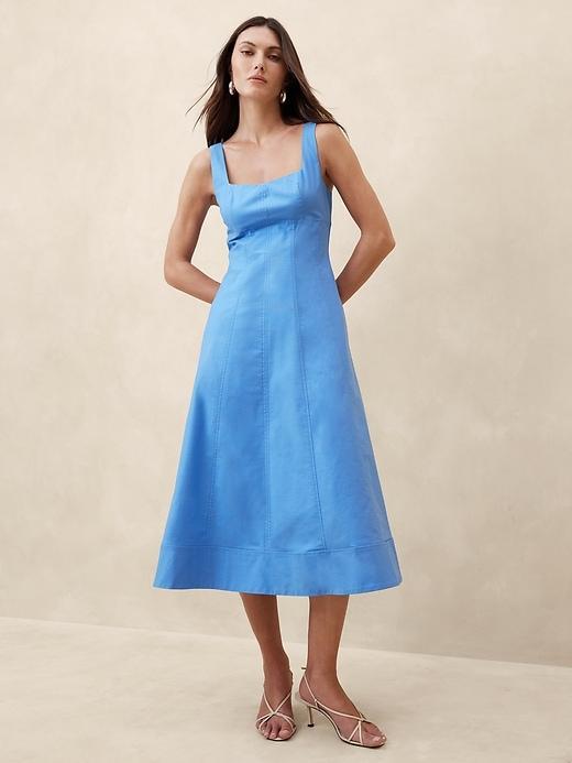 Natalia Square-Neck Midi Dress Product Image