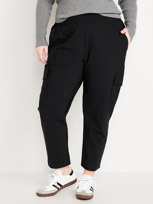 High-Waisted SleekTech Cargo Ankle Pants Product Image