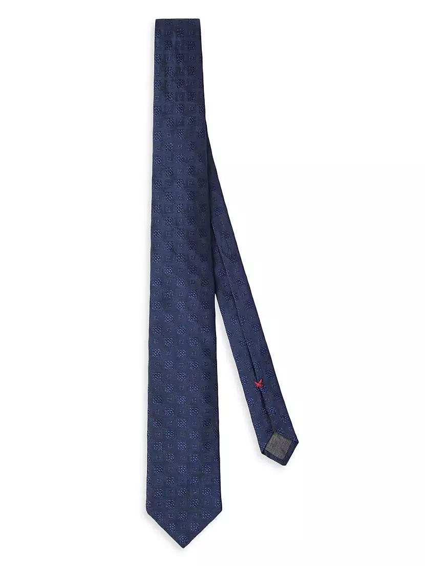 Mens Silk Geometric Jacquard Tie Product Image