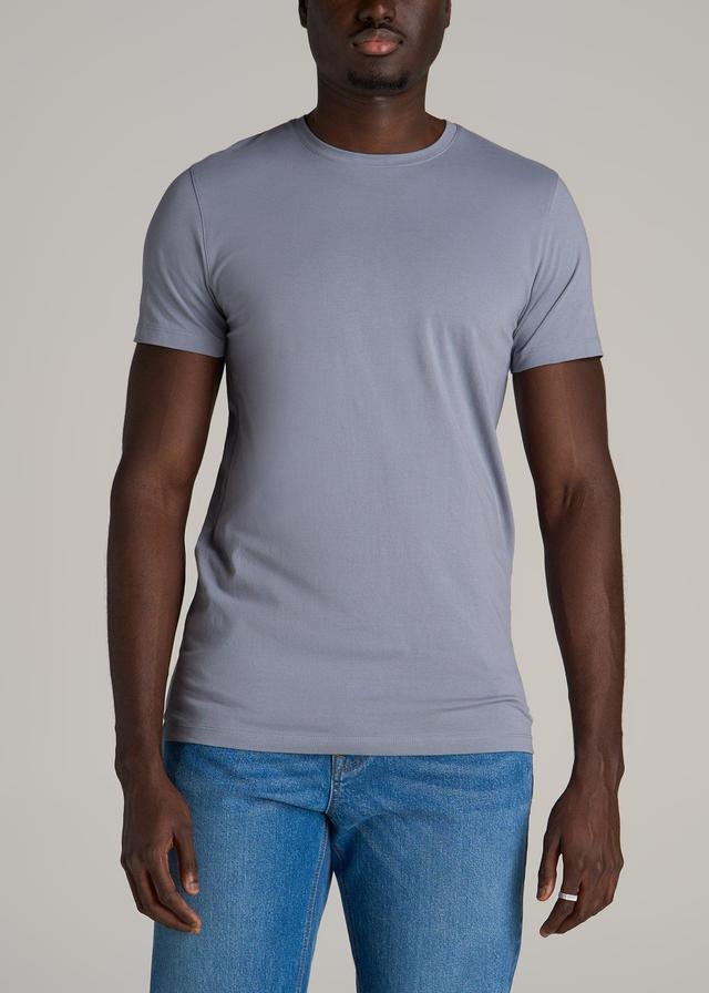 The Essential MODERN-FIT Crewneck Tee for Tall Men in White Product Image