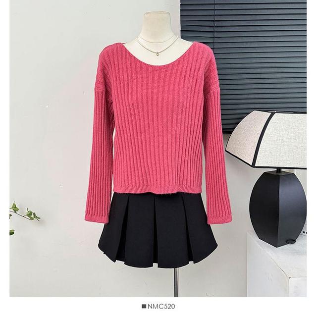 V-Neck Ribbed-Knit Top in 5 Colors Product Image