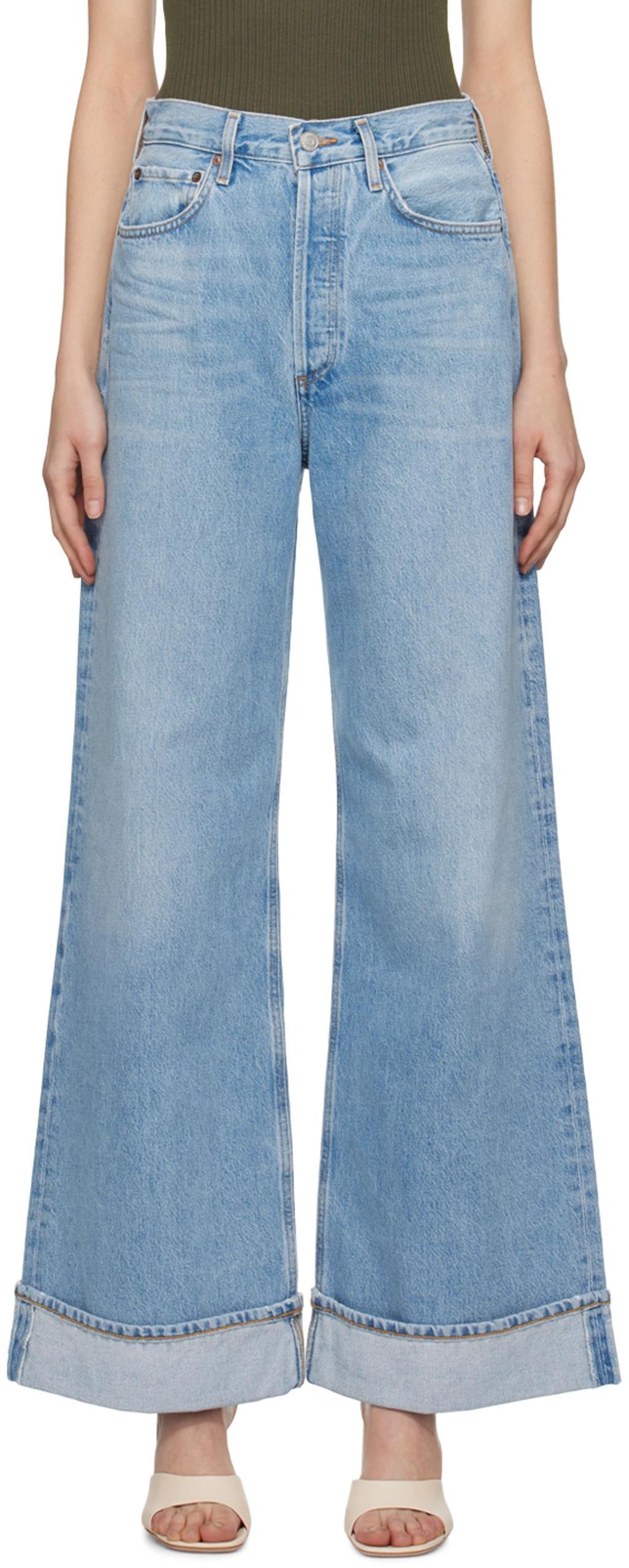 AGOLDE Blue Dame High Rise Wide Leg Jeans Product Image