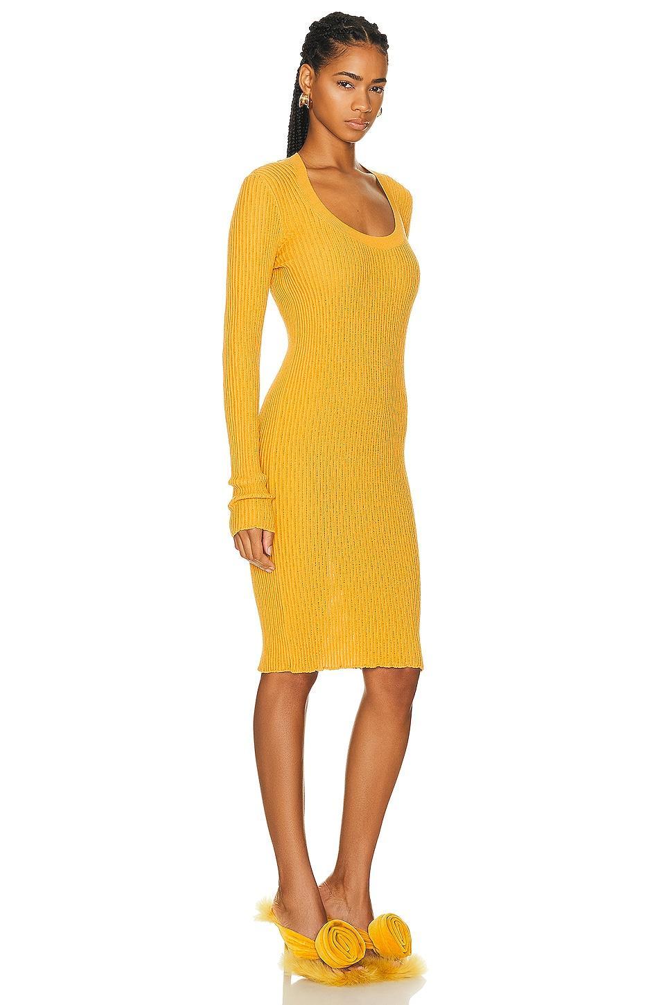 Burberry Long Sleeve Dress in Yellow Product Image