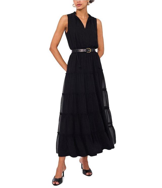 1. STATE V-Neckline Sleeveless Gauze Maxi Dress Product Image