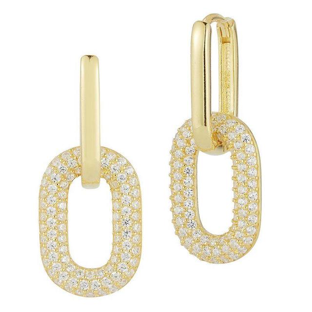 Sunkissed Sterling Cubic Zirconia Link Drop Earrings, Womens, Gold Tone Product Image