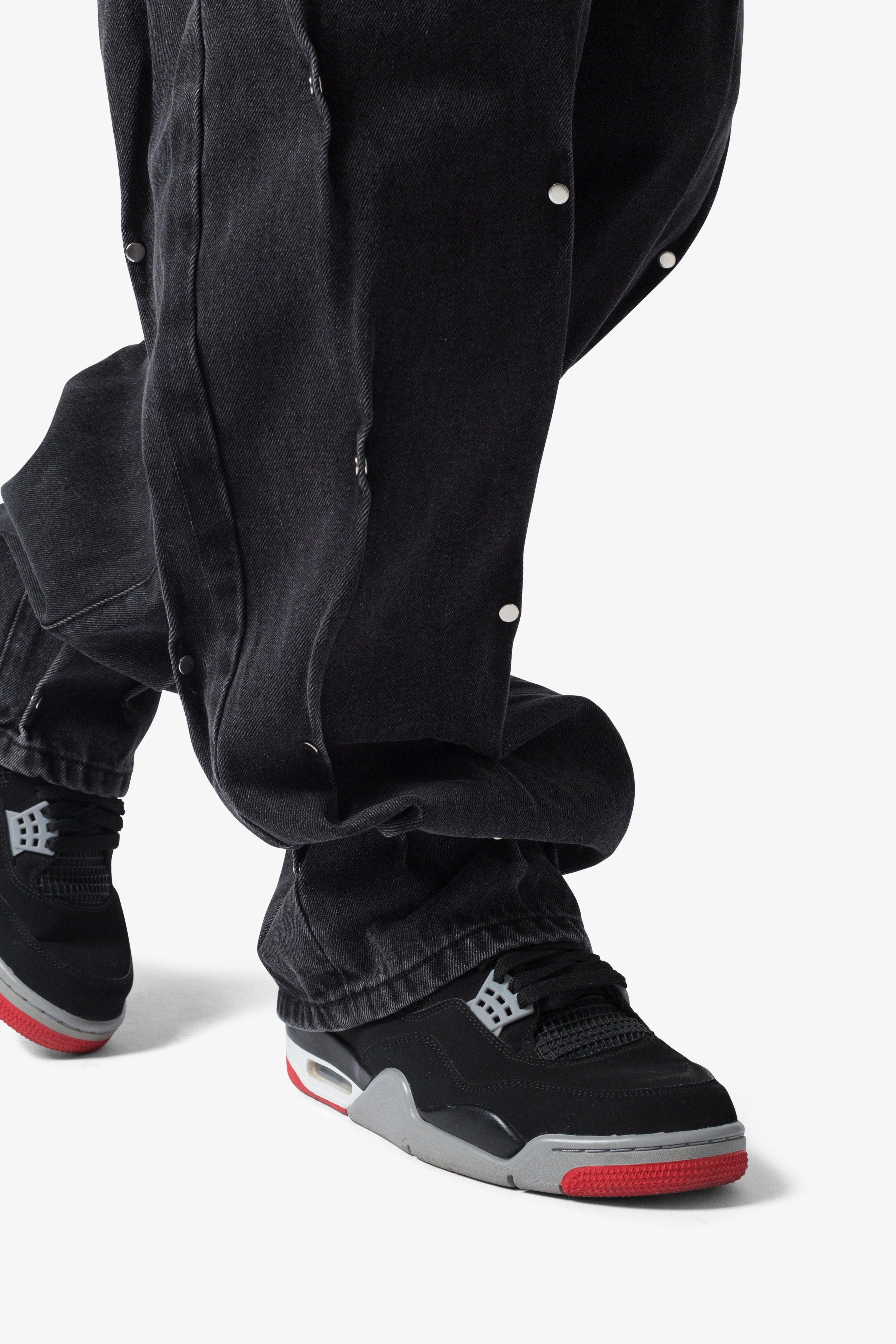 Ultra Baggy Rivet Denim - Black Product Image