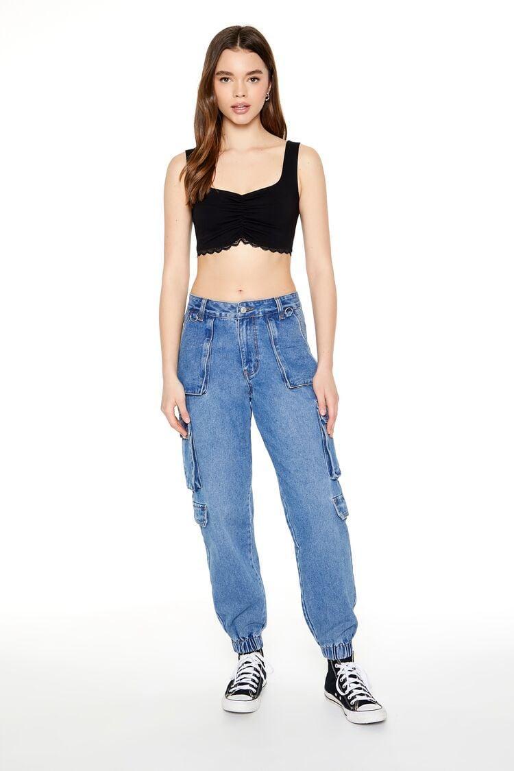 Stretch-Denim Cargo Joggers | Forever 21 product image