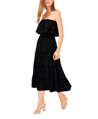 1.state Womens Strapless Ruffle Tiered Maxi Dress Product Image