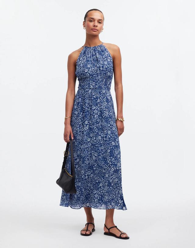 Smocked Halter Midi Dress in Floral Product Image