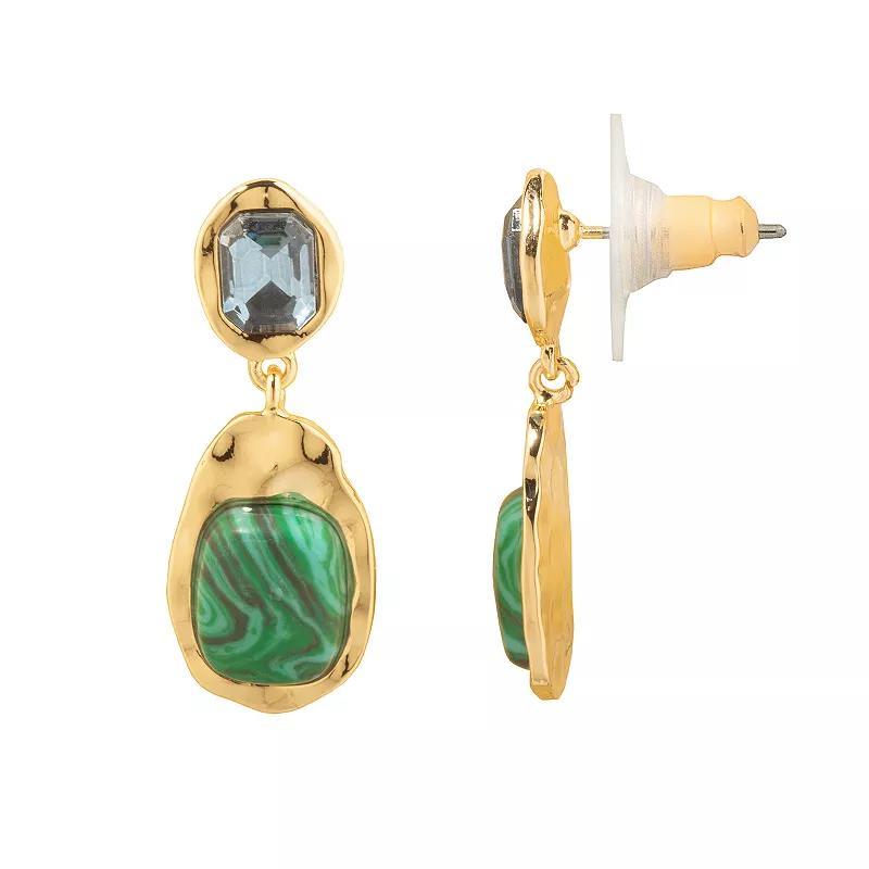 Emberly Gold Tone Color Stones Drop Earrings, Womens, Multi Product Image