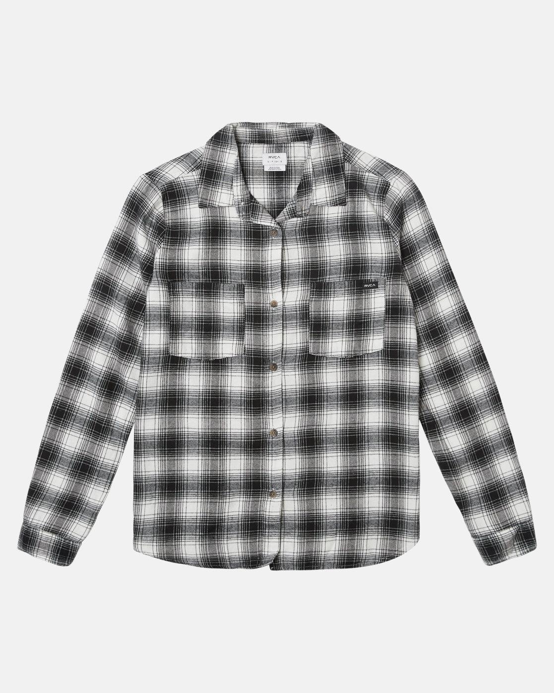 Figueroa Oversized Flannel Shirt - True Black Product Image