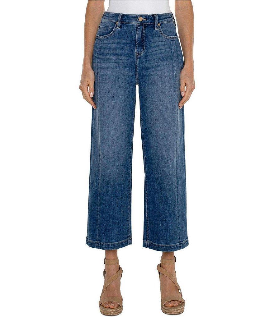 Liverpool Los Angeles Stride Denim High Rise Wide Leg Cropped Jeans Product Image