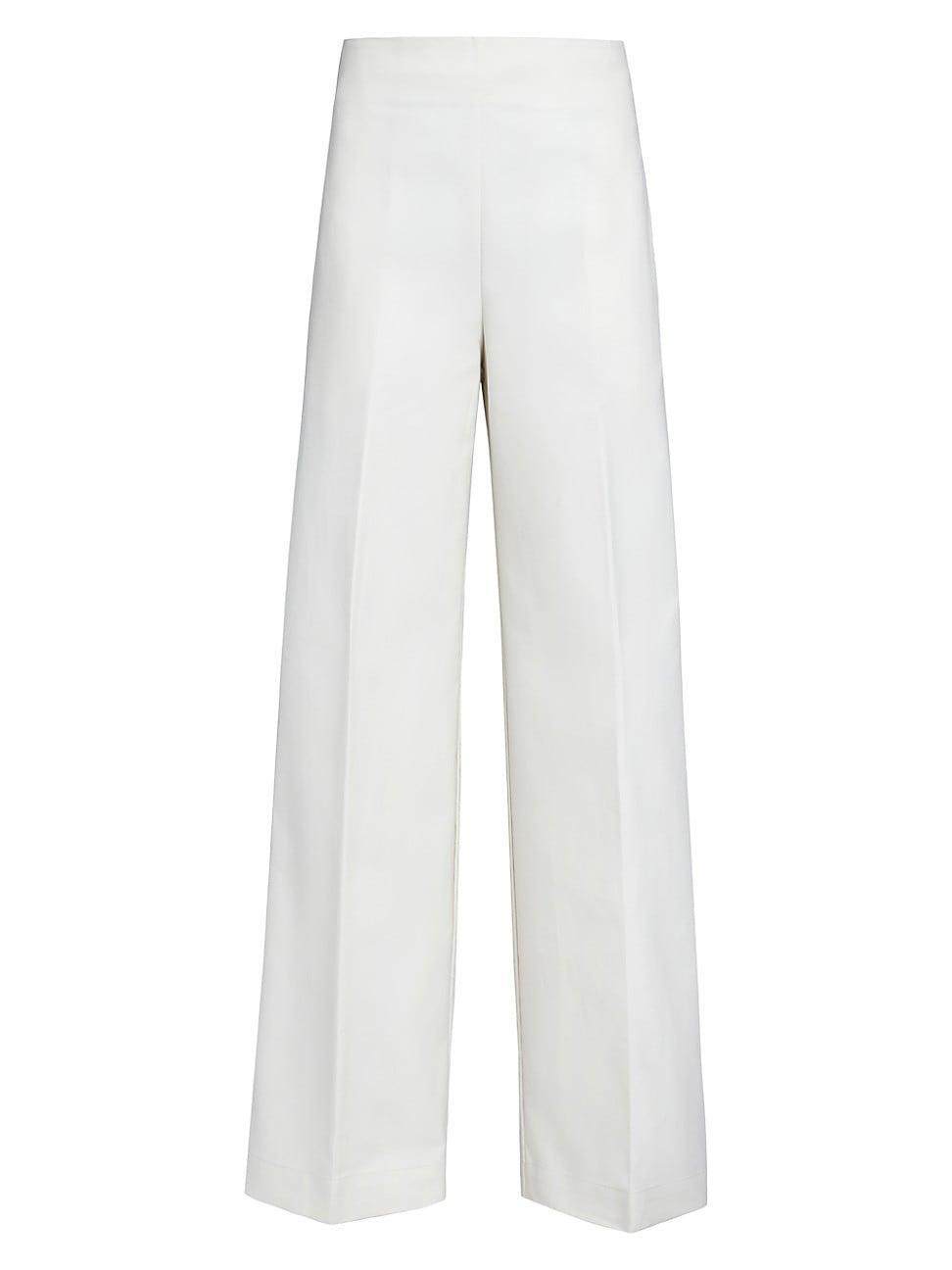 Womens Cotton Poplin Wide-Leg Pants Product Image