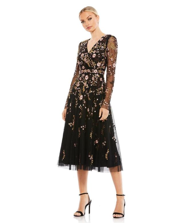 Women's Floral Embroidered A-Line Cocktail Dress Product Image