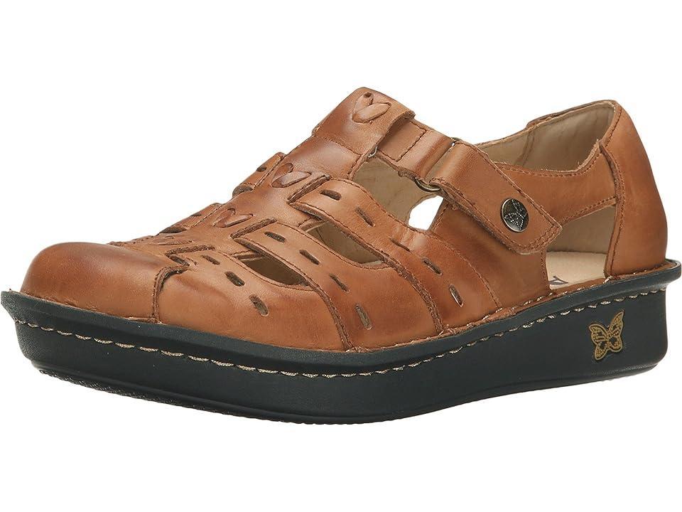 Alegria Pesca (Cognac Leather) Women's Hook and Loop Shoes Product Image