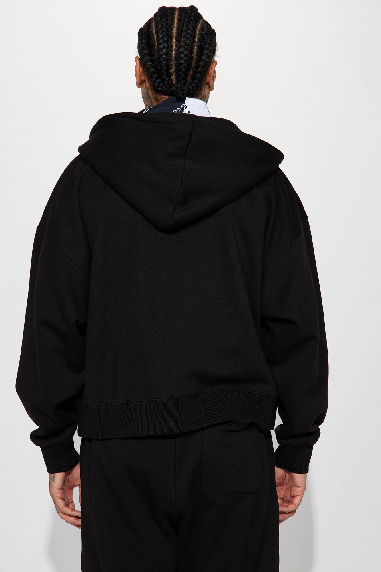 Tyson Oversized Heavyweight Zip Up - Black Product Image