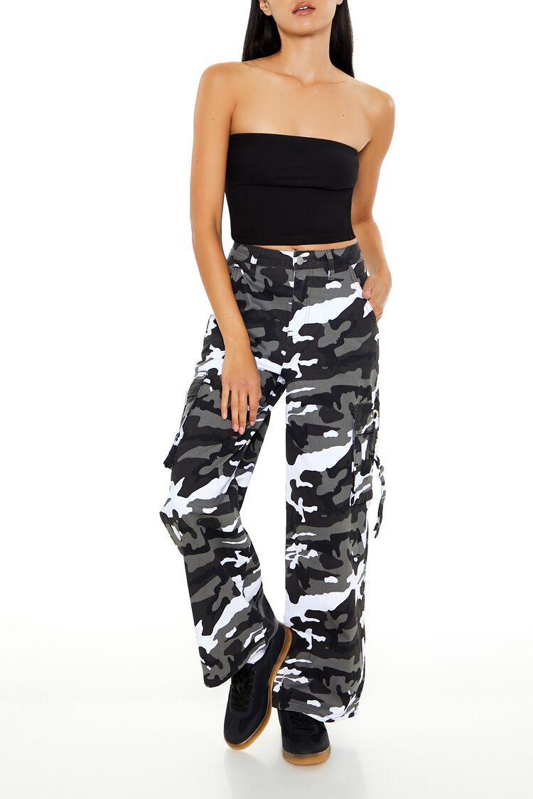 Camo Wide-Leg Cargo Utility Pants | Forever 21 Product Image