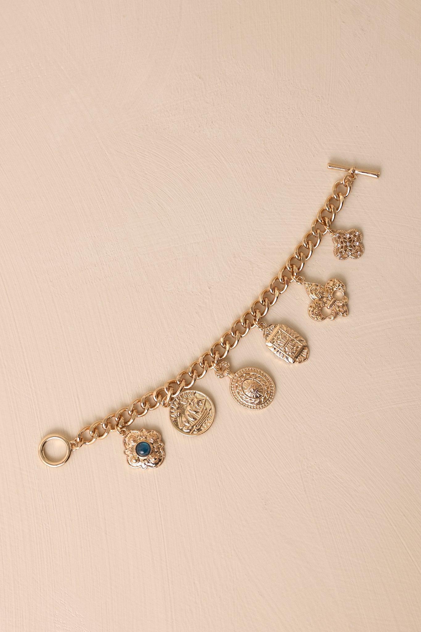 Crimson & Clover Gold Charm Chain Bracelet Product Image