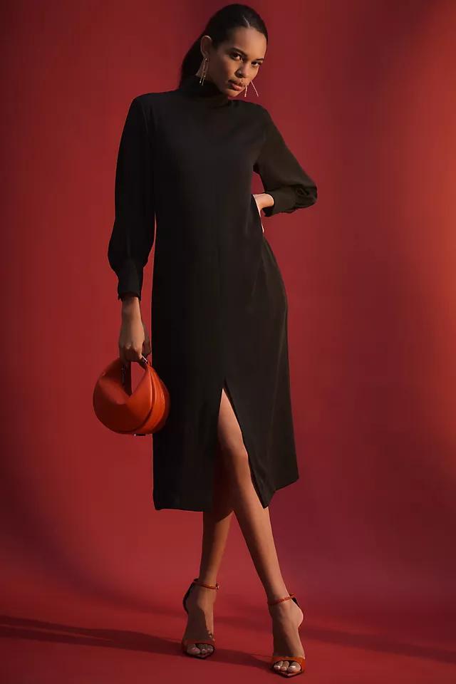 Maeve Long-Sleeve Mock-Neck Midi Dress Product Image