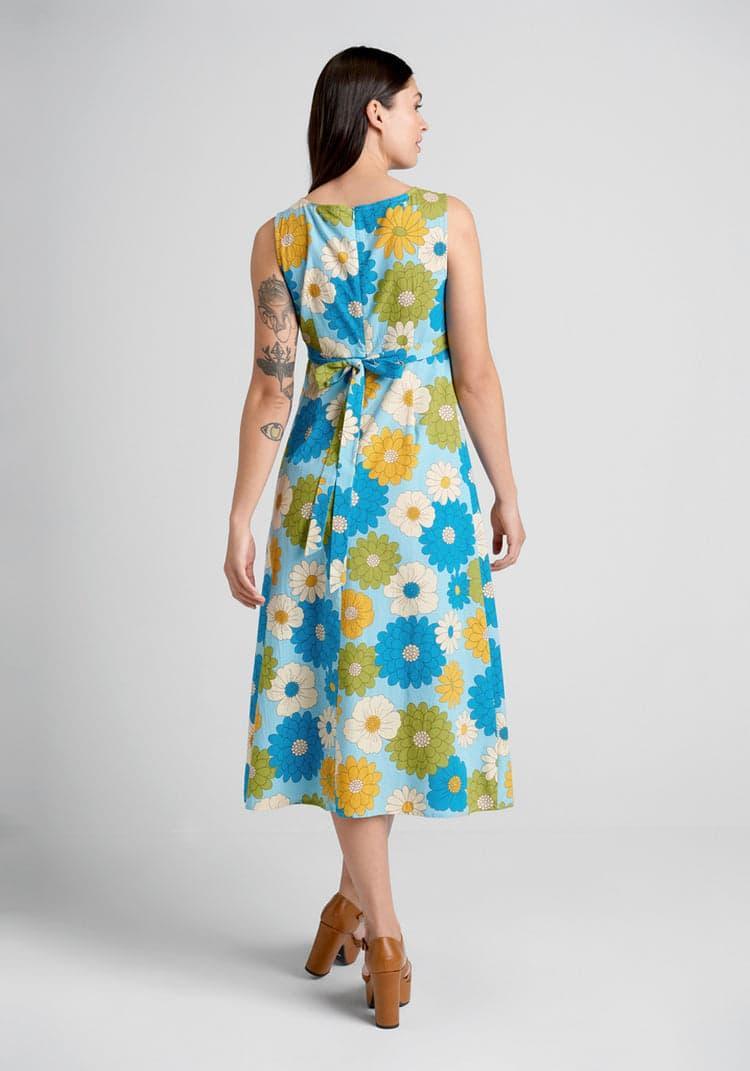 Clear Blue Sky Garden Midi Dress Product Image