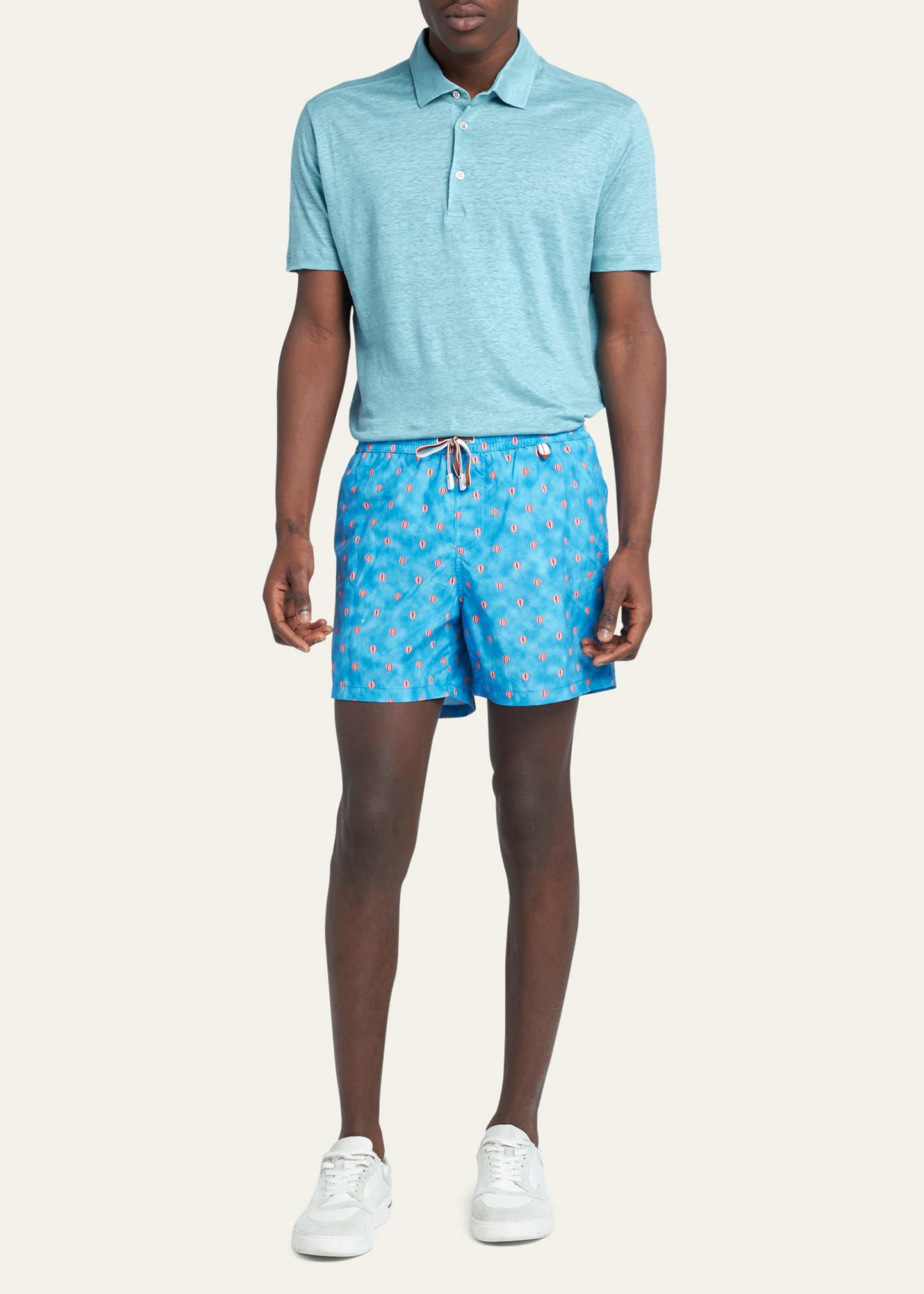 Mens Sailboat-Print Nylon Swim Trunks Product Image