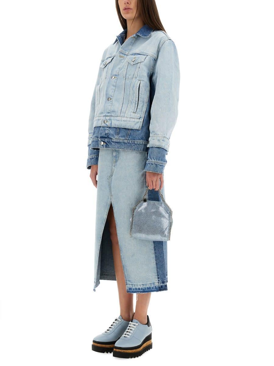 STELLA MCCARTNEY Denim Skirt With Contrasting Panel Product Image