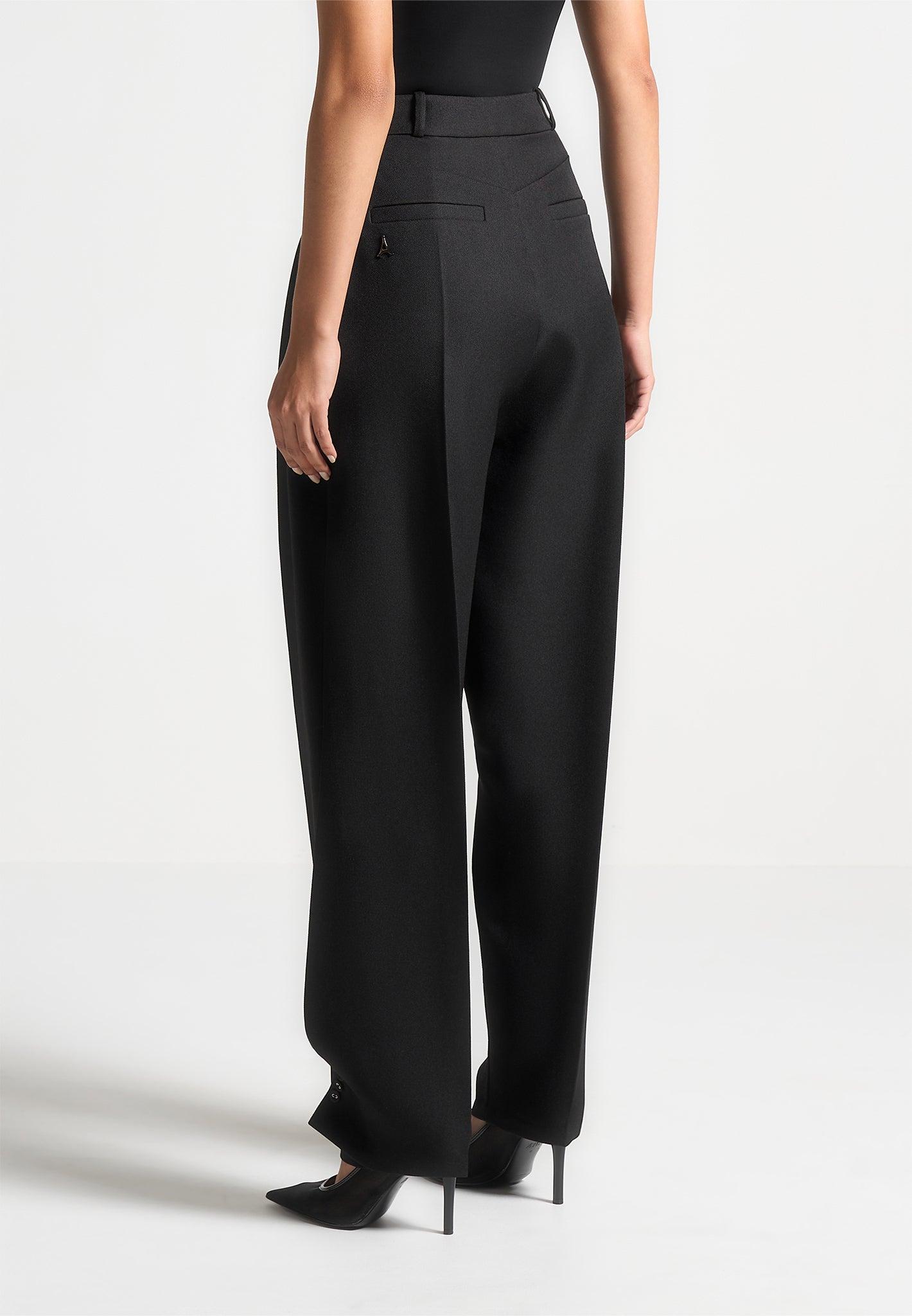 Twist Leg Tailored Trousers - Black Female Product Image