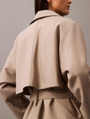 Long Wool Twill Blend Trench Coat Product Image