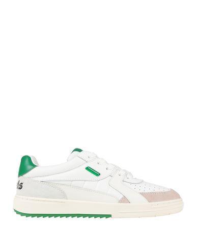 PALM ANGELS Palm University Sneakers In White Green Product Image