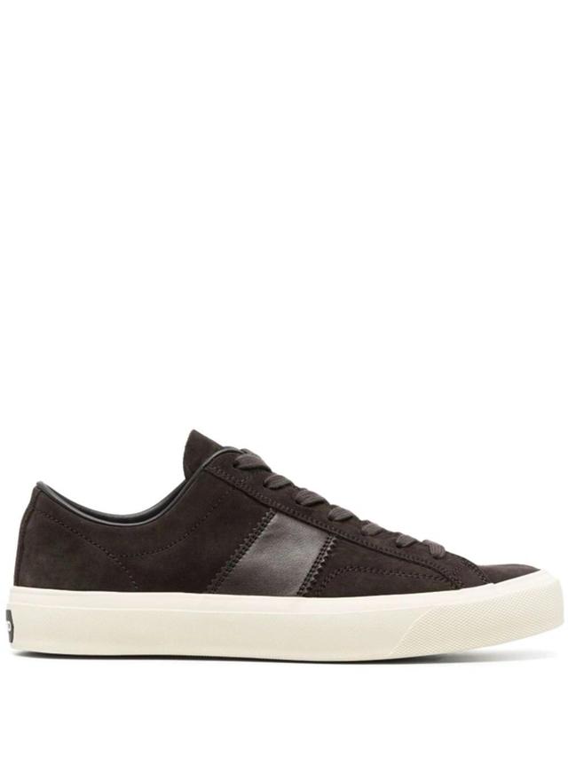 Panelled Low-top Sneakers In Black Product Image