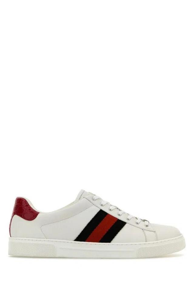 GUCCI White Leather Ace Sneakers Product Image