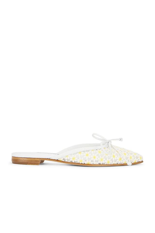 Manolo Blahnik Ballerimu Lace Flat in White - White. Size 38 (also in 37, 41). Product Image