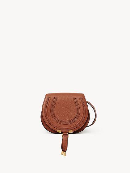 Small Marcie saddle bag in grained leather Product Image