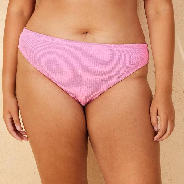 Womens Pucker Textured Mid-Rise High Leg Cheeky Bikini Bottom - Wild Fable 1X Product Image