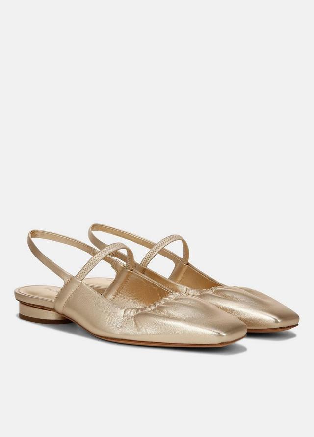 Venice Metallic Leather Slingback Flat Product Image