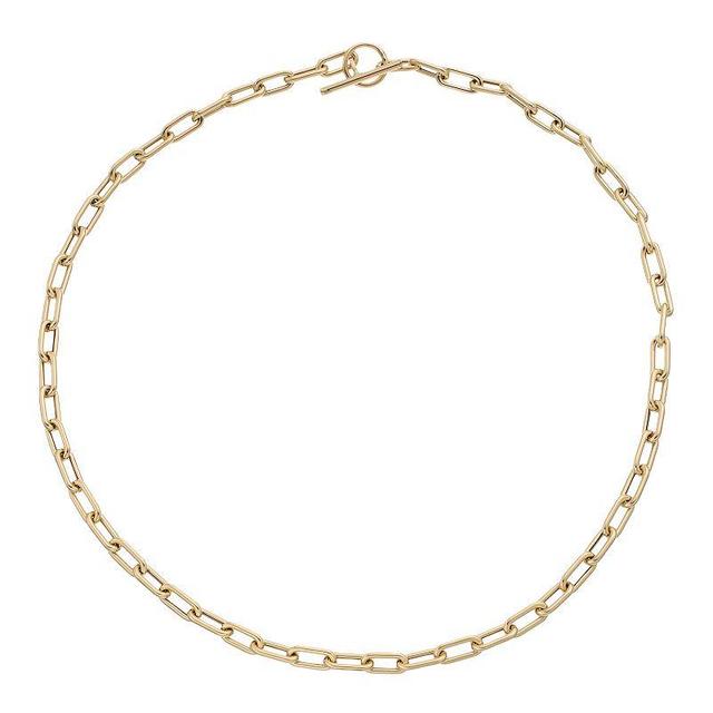 14k Gold Paper Clip Toggle Chain Necklace, Womens Product Image