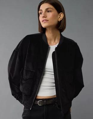 AE Oversized Corduroy Bomber Jacket Product Image