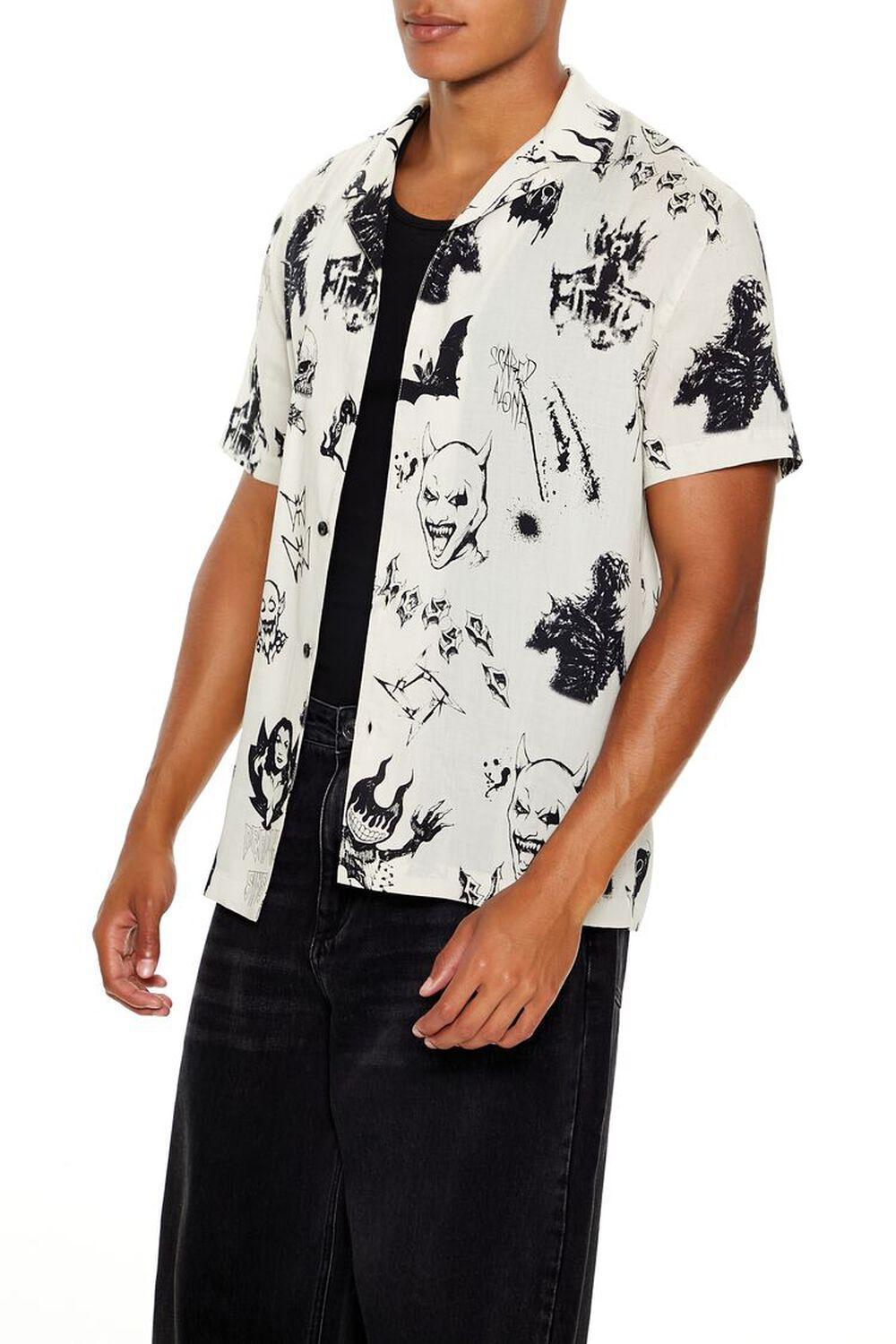 Monster Print Cuban Collar Shirt | Forever 21 product image