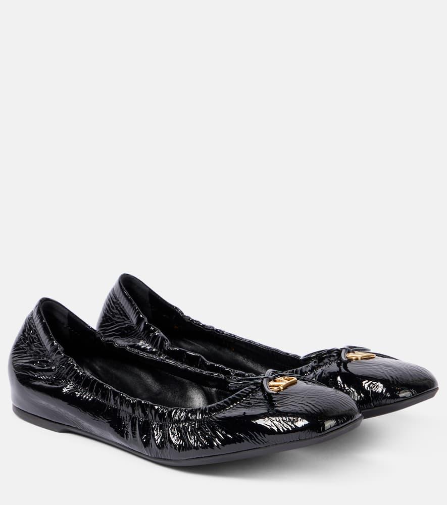 Leather Vlogo Ballerina Flats In Black Product Image