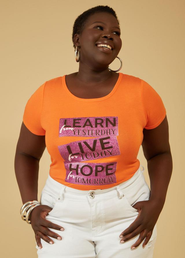 Plus Size Learn Live Hope Graphic Tee Ashley Stewart Product Image