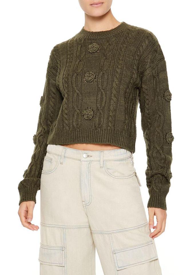 Rosette Cable Knit Sweater | Forever 21 Product Image