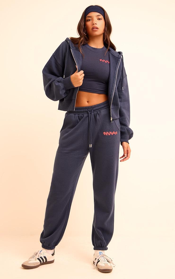 Midnight Blue PLT Studio Archive Puff Print Drawstring Cuffed Sweatpants Product Image