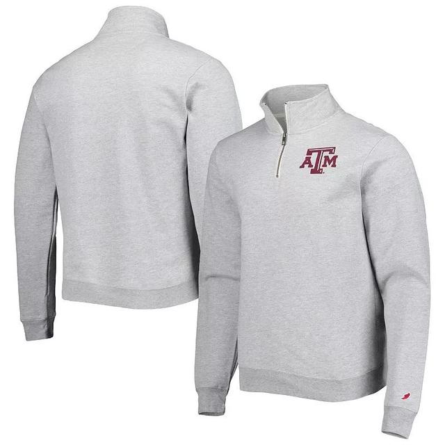 Mens Heather Gray Texas A&M Aggies Stack Essential Fleece Quarter-Zip Sweatshirt Product Image