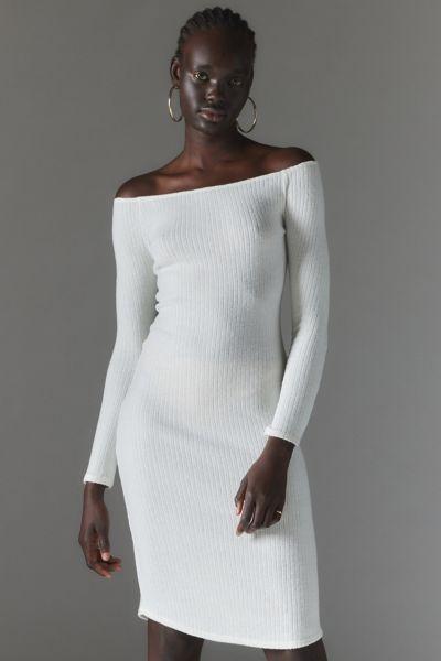 Silence + Noise Cookie Cozy Off-The-Shoulder Midi Dress Womens at Urban Outfitters Product Image