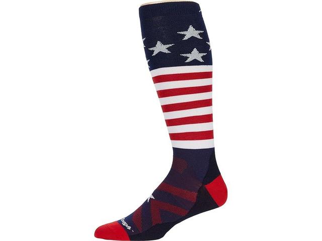 Darn Tough Vermont Captain America Light Socks (Stars and Stripes) Men's Crew Cut Socks Shoes Product Image