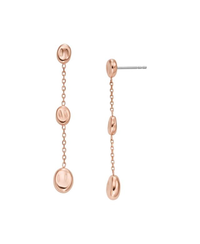 Skagen Womens Anja Pebble Rose Gold Stainless Steel Drop Earrings Product Image