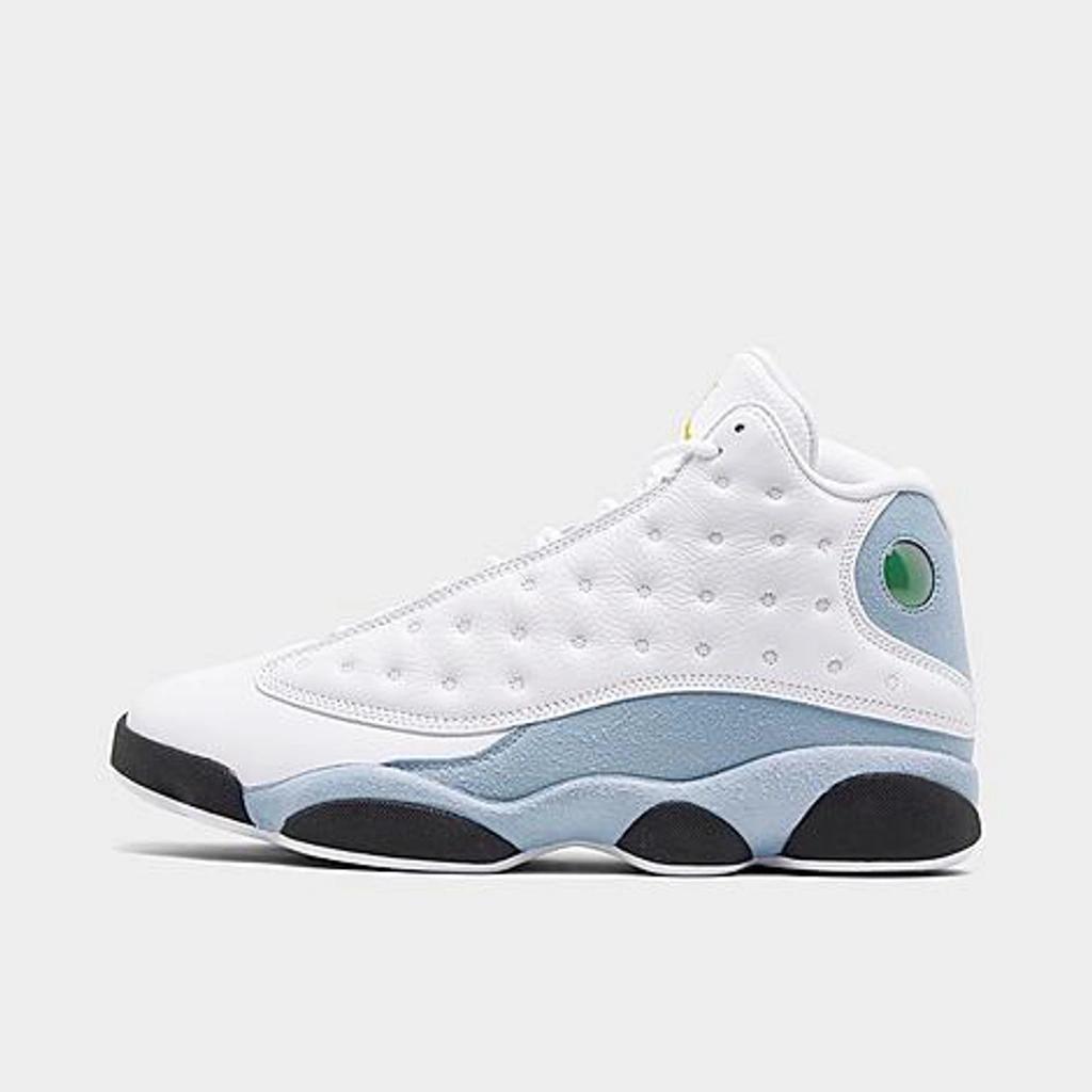 Jordan Air Retro 13 Basketball Shoes In White/yellow Ochre/blue Grey/black Product Image