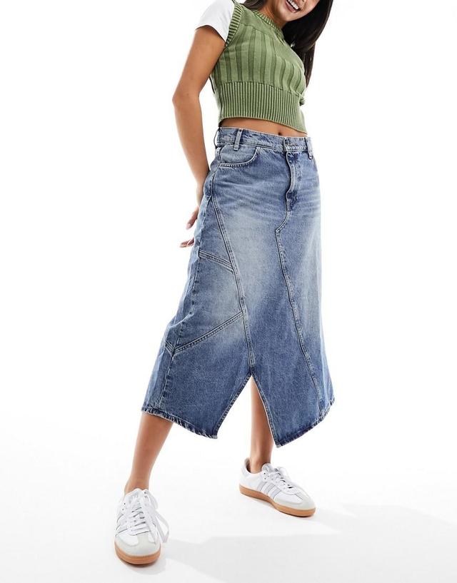 MANGO - Asymmetric denim skirt dark blueWomen Product Image