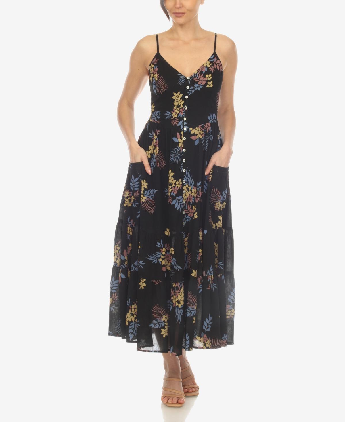 Women's V-neck Floral Print Maxi Dress Product Image