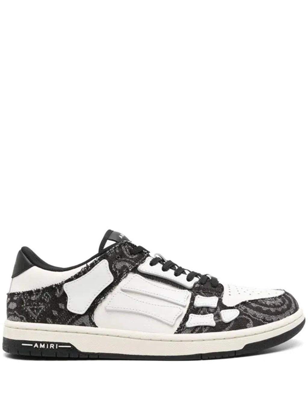 AMIRI Bandana Denim Skel Top Low Sneakers In 001 Black Product Image